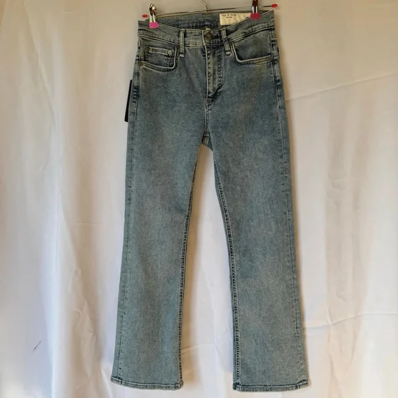 Rag & Bone Ankle Bootcut Jean, women Mid-rise Light Wash blue denim, size 26 NEW - Picture 3 of 11